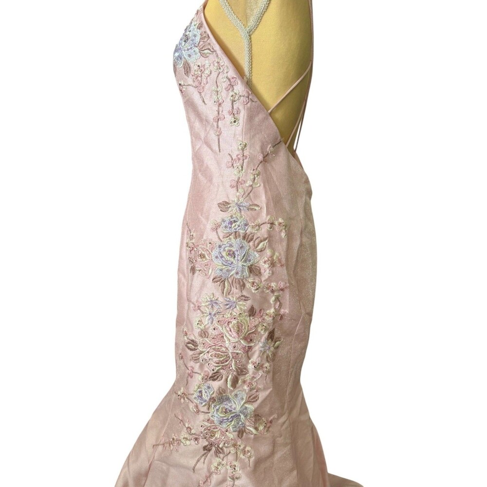 NEW Madison James Blush Pink Dress Sz 8 Floral Embroidered Floral Prom Wedding - Picture 11 of 16